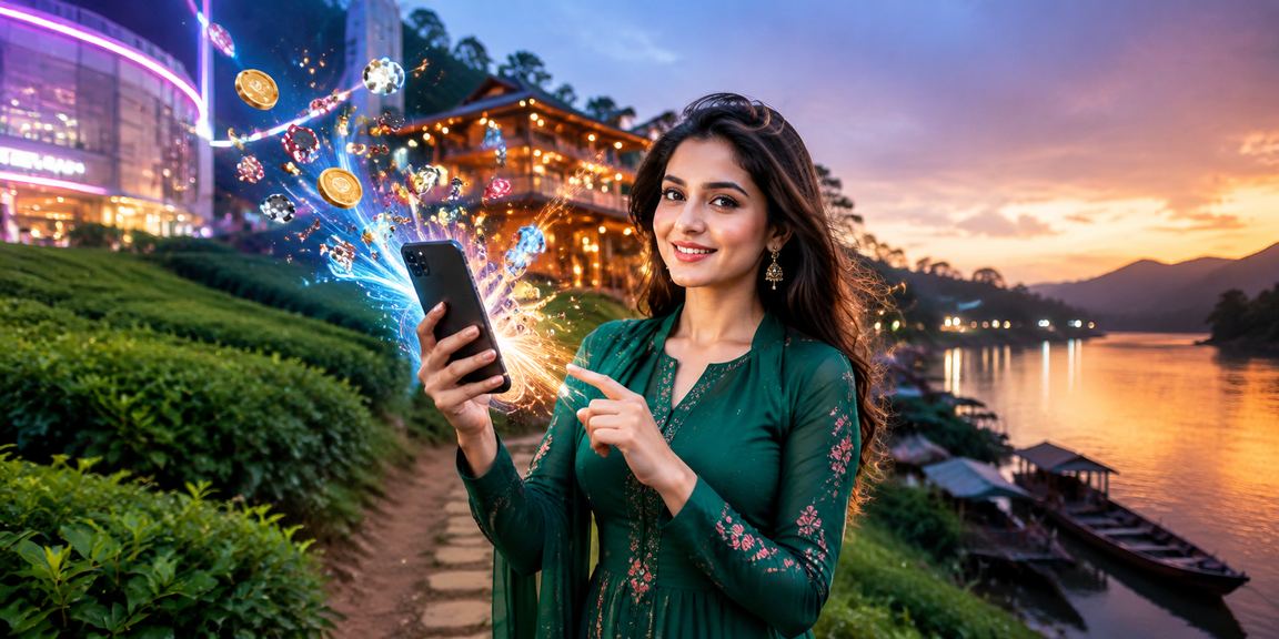 বান্দরবানে চা বাগানের কাছে মোবাইলে অডস দেখছেন বেটার