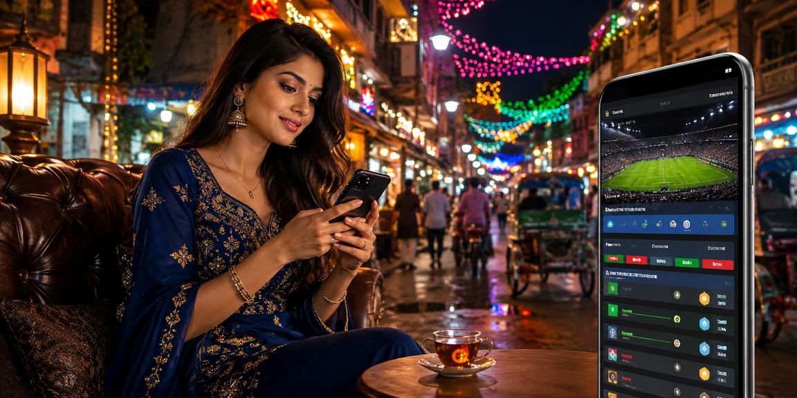নারায়ণগঞ্জে রাতের বাজারে মোবাইলে ম্যাচ অডস চেক করছেন বেটার